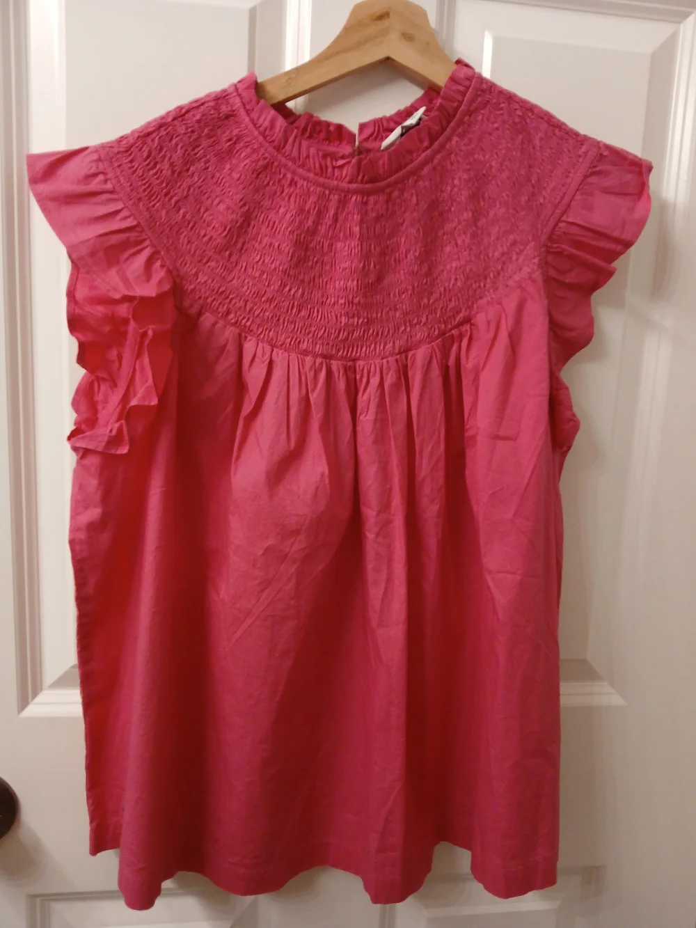 Crown & Ivy Hot Pink Smocked Top